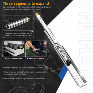 Aolifeng Trượt Ngăn Kéo Chịu Lực Nặng Khóa Ba Phần Vòng Bi Kéo Dài Toàn Bộ Tải Trọng Cho Người Chạy Đường Ray Công Nghiệp 220KG - Product Image 3