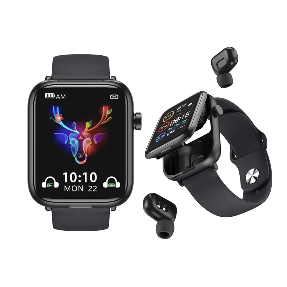 X8 24-Uur Bloeddruk Hartslag Monitoring Sport Fitness Advies Smart Horloge Koptelefoon Met Oordopjes