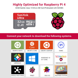 Raspberry Pi 4 2GB RAM-Karte mit 32GB Micro SD-Karte Komplette elektronische Starter module und Kits