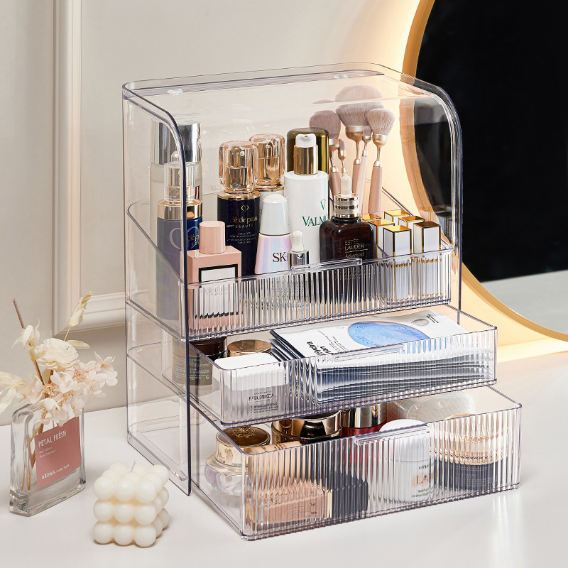 Large makeup box (transparent white) lipstick case (31*20*37)