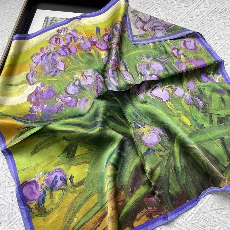Pintura al óleo flor morada