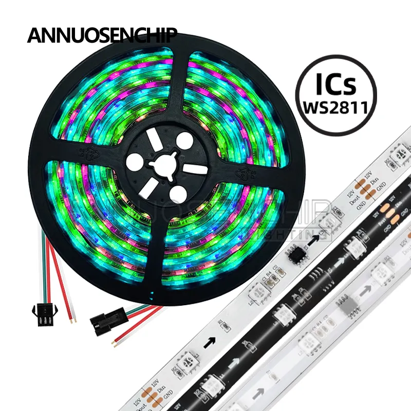 DC12V WS2811B WS2811 LED pixel strip light Rgb Full color 5050SMD Led strip ribbon flessibile indirizzabile Digital LED strip