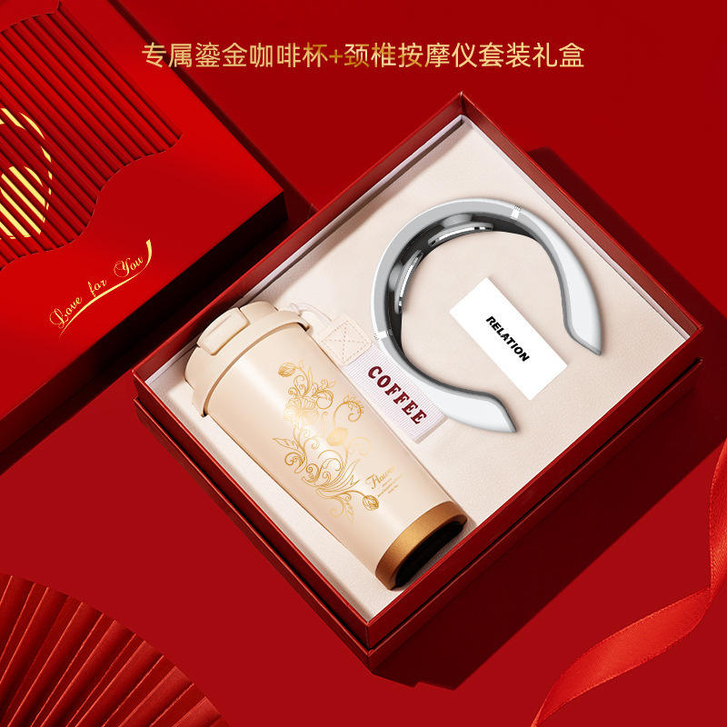 Conjunto de dos piezas - Taza de café "Lirio de los Valles" - Dispositivo cervical