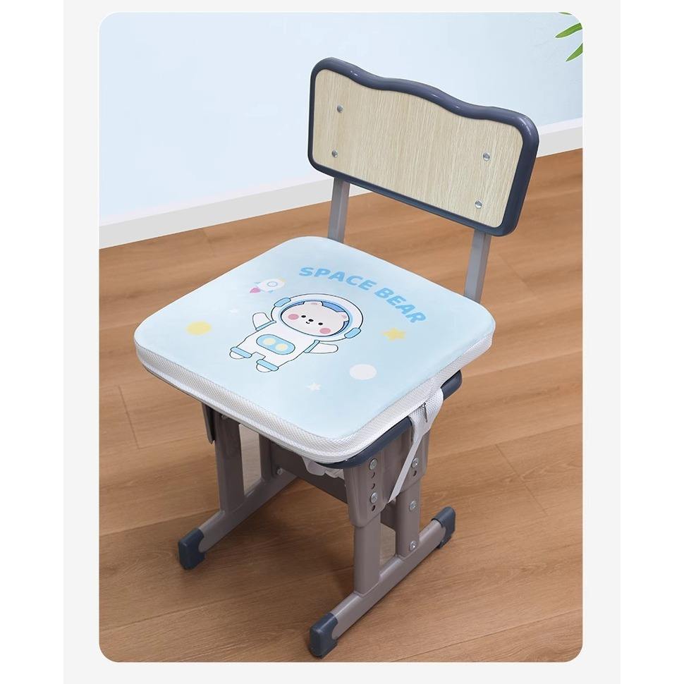 เบาะรองนั่ง (แบบบาง) ลายหมีสีน้ำเงิน