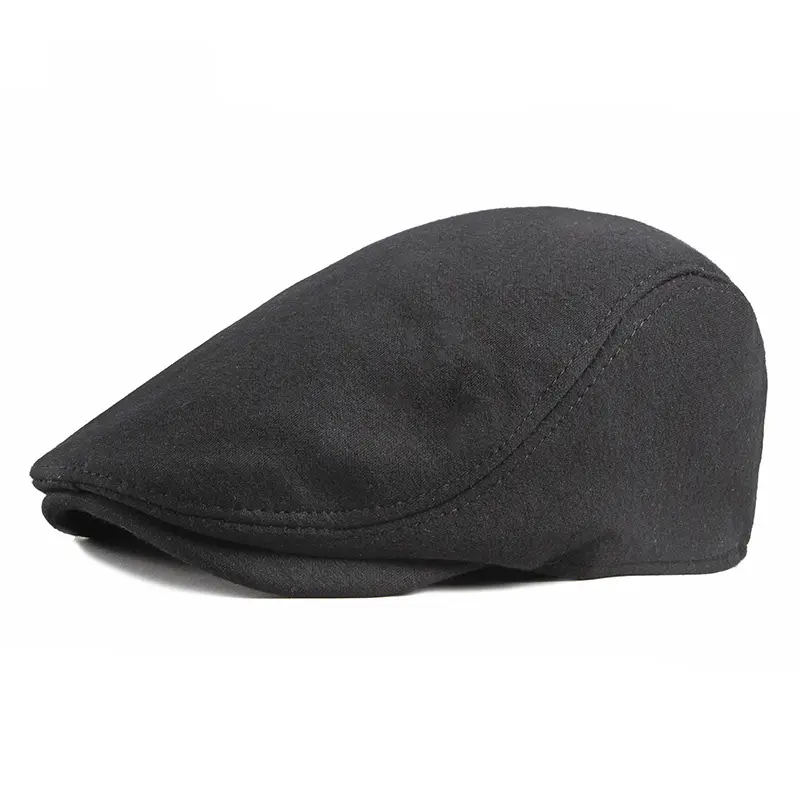 Hommes printemps automne béret mâle corne coréen rétro solide casquette avant chapeau pour femmes Protection élasticité