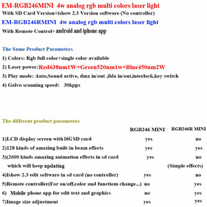ILDA 2W 3W 4W Laserlicht RGB Animation APP-Steuerung Fernbedienung Strahls canner Projektor Bühnen lichter DMX DJ Disco Bühnen effekt - Product Image 3
