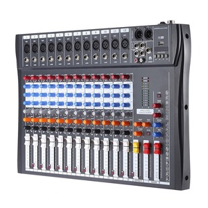 Mezclador de Audio de línea de micrófono de 12 canales 120S-USB, consola mezcladora, conexión inalámbrica BT, entrada USB XLR, EQ de 3 bandas, alimentación Phantom de 48V - Product Image 1