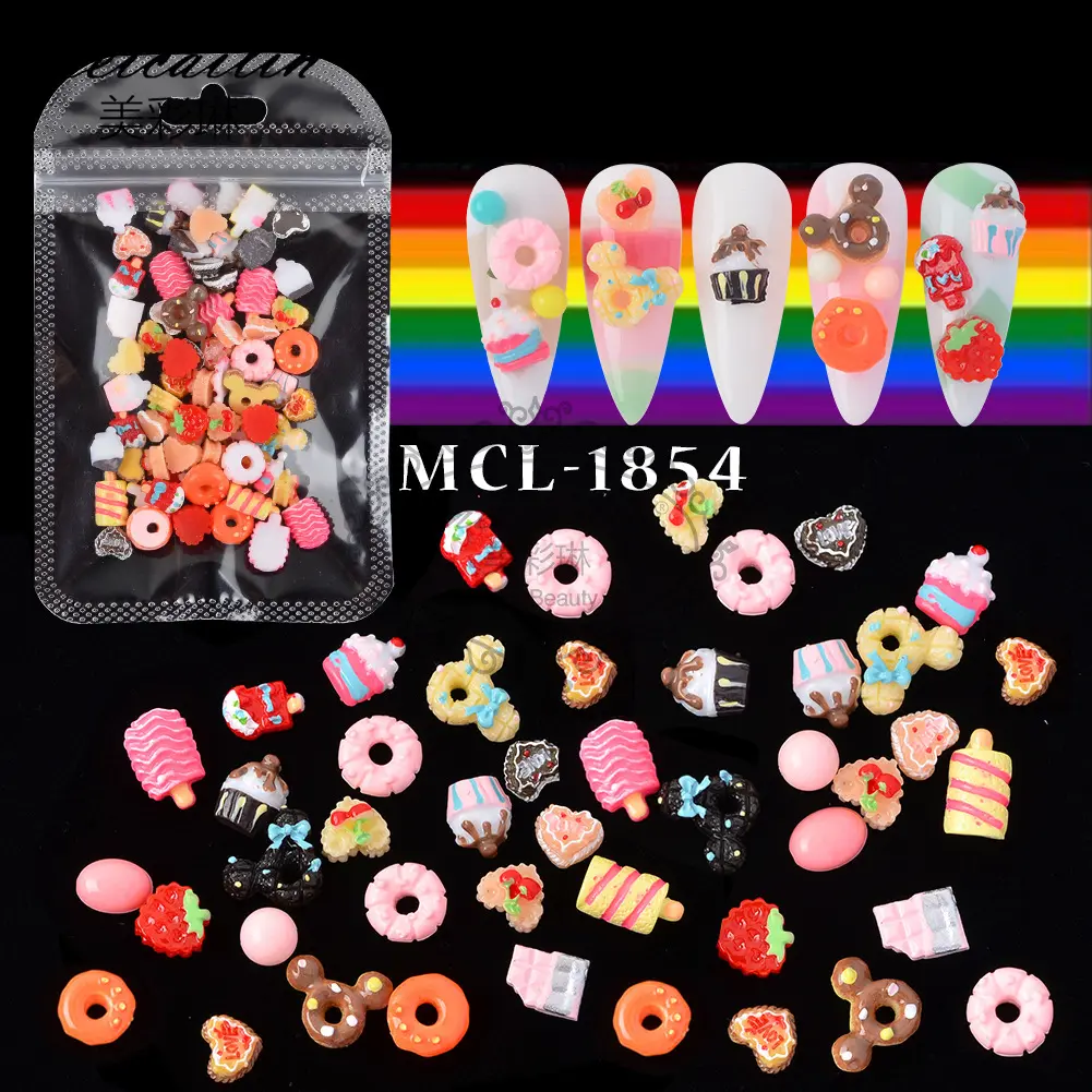 Snoephars Nail Art 3d Flatback Multi Vormen Hars Suiker Zoete Candy Icec Ream Slijm Charmes Diy Nail Art Decor Kerst