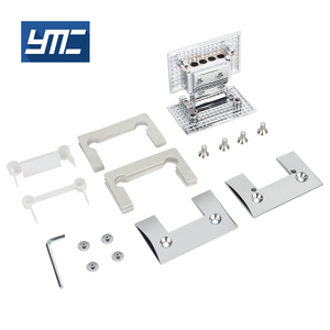 مفصل دش نحاسي زجاجي مزدوج الوجهين قابل للتعديل بدرجة YMC مع قفل درجة للأبواب من الخارج - Product Image 3