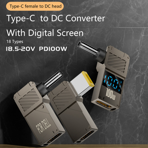 USB Cからラップトップ充電アダプターメスタイプCからオスDC 4.5x 3.0mmバレルジャックプラグコンバータ100W PD電源充電器LED付き - Product Image 3