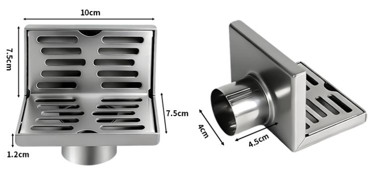10cm Wall-mounted L-shaped Floor Drain