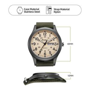 BOSHIYA erkek alan saatler açık spor su geçirmez kuvars şekil üç el Minimalist naylon saat-ithal tarih ekran - Product Image 6