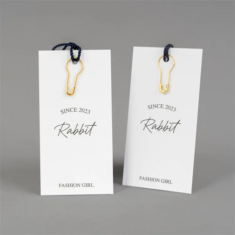 High Quality Best Price Custom Printing Logo Luxury Swing Label Garment Tags Paper Hang Tags With String Rope For Clothing