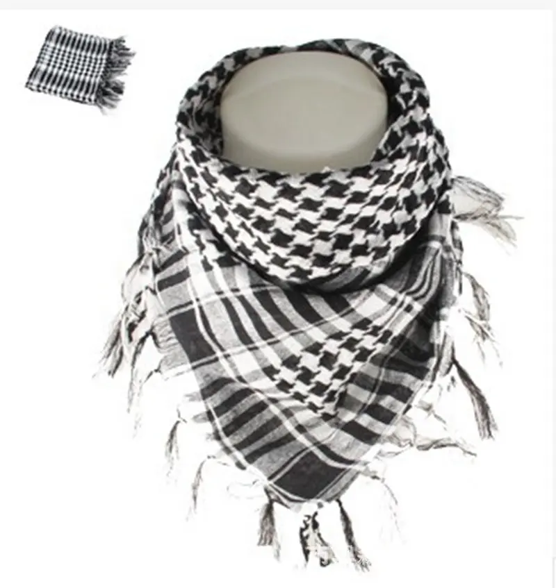 Bufanda cuadrada personalizada chal bufanda musulmana árabe a prueba de polvo a prueba de viento diseñador de lino hombres bufanda musulmana para actividades al aire libre