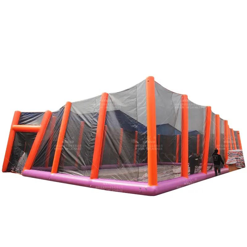 Гигантская надувная игровая площадка для пейнтбола на открытом воздухе с сеткой, надувная спортивная игра для взрослых