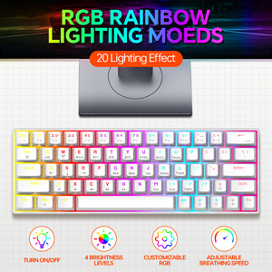 Teclado mecánico BT inalámbrico de tres modos T30 para juegos, tableta emisora de luz RGB, Teclado mecánico para ordenador, 2 unidades