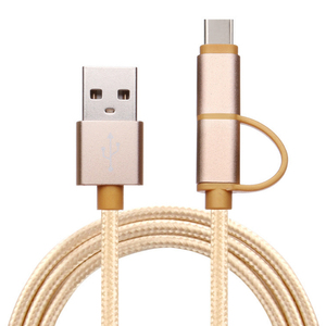 1M 2A Android Micro ถึง Type C สายชาร์จเร็ว 2 ใน 1 สายถักสายชาร์จเอนกประสงค์ - Product Image 3