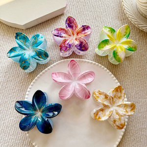 Hawaii Plumeria Flower Claw Clip Nonslip Hoa Tóc Claw Clip Cho Dày Mỏng Tóc Dễ Thương Lớn Hoa Tóc Claw Clip Cho Phụ Nữ - Product Image 2