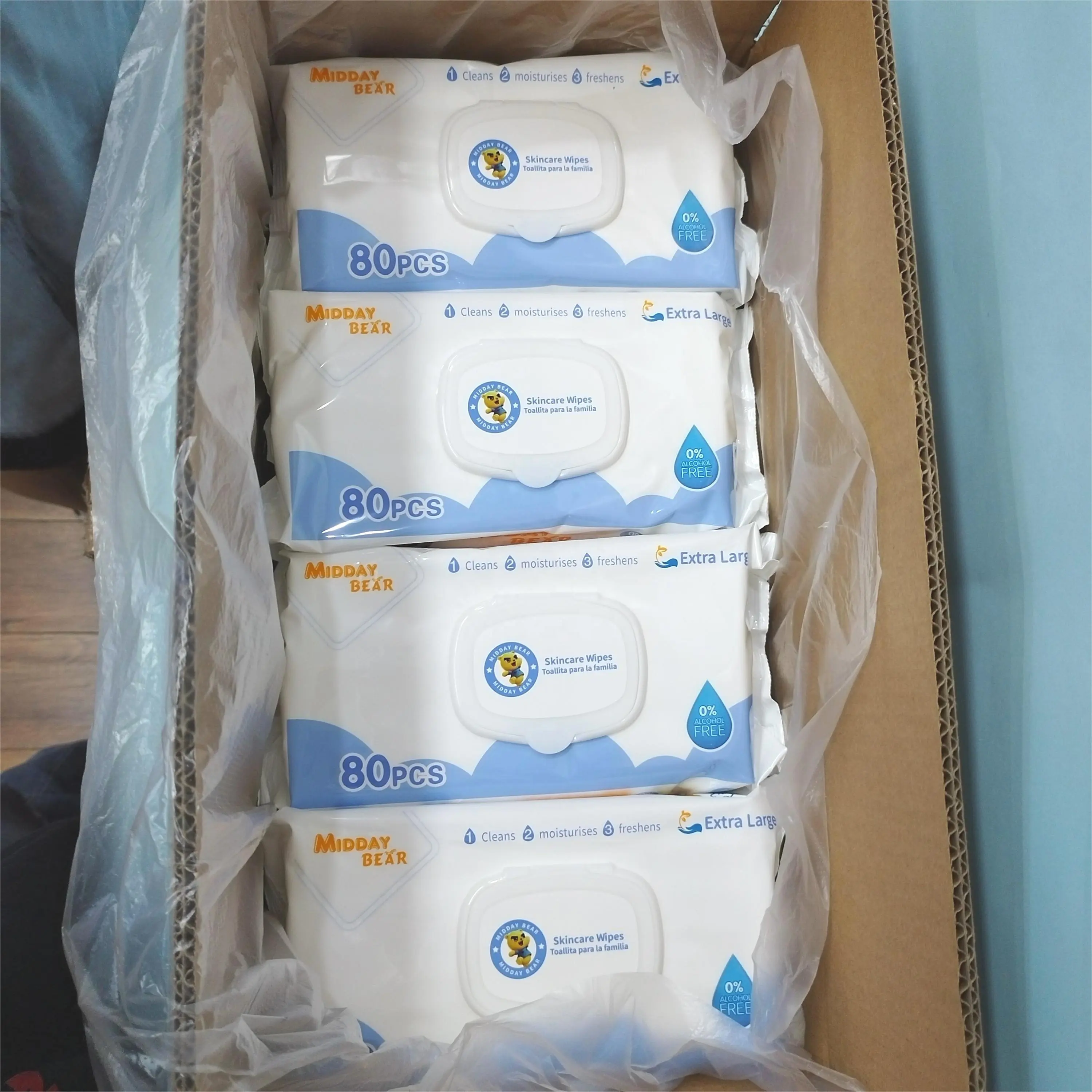Economy Pack Reinigt Volledig Water Doekjes Baby Doekjes Container Baby Doekjes