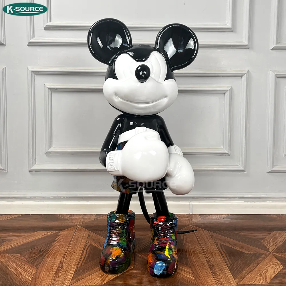 Statue de Mickey boxer en résine Pop Art moderne