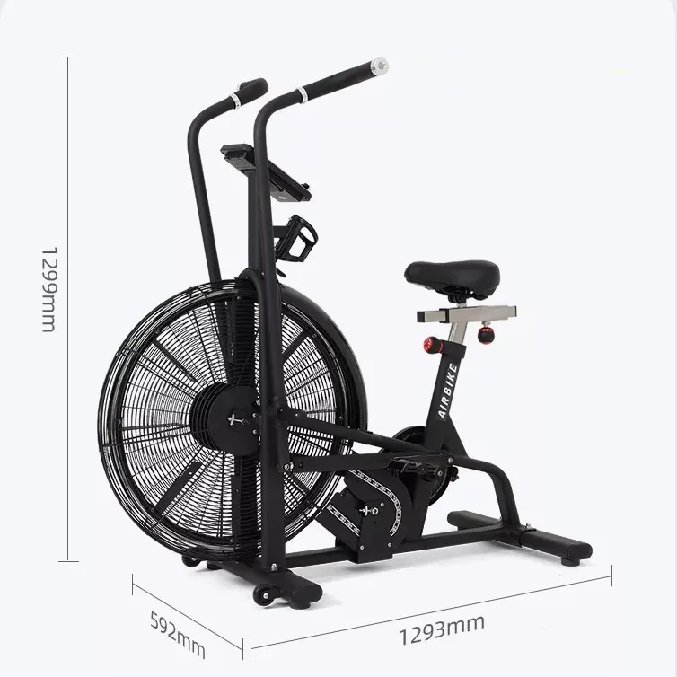 Treinamento corporal cardio fitness ar bicicleta, exercício de ar com ventilador