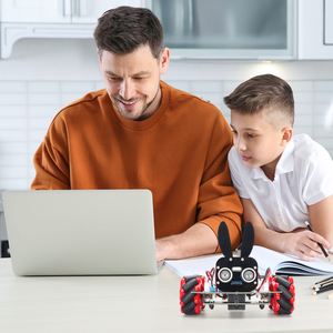 Tscinbuny açık kaynak Pico rparduino kırmızı Mecanum tekerlek 4WD tavşan PCB akıllı Robot araç kiti Arduino programlama için