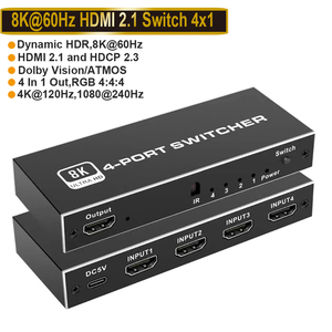Conmutador HDMI 8K 60Hz 4K 120Hz 4x1 3x1 5x1 HDMI 2,1 Switch Converter 5 4 en 1 Out Hdmi2.1 Switcher Adapter para PS4 PS5 HDTV - Product Image 3