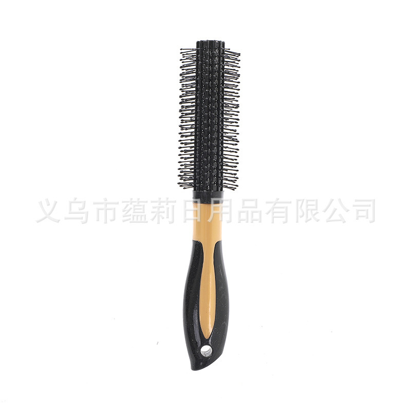 Black with gold central ring curling comb