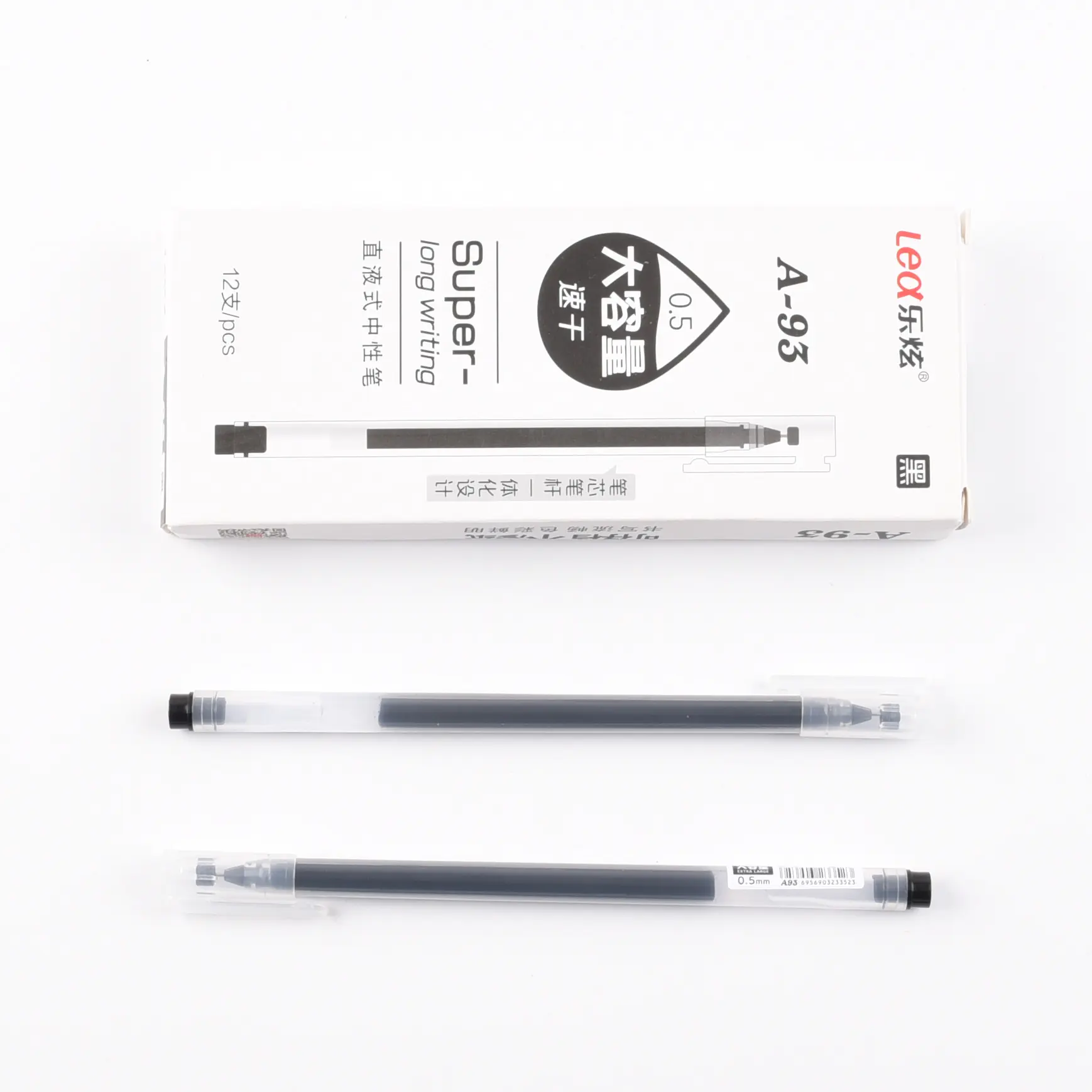 Bolígrafo de Gel de alta capacidad para oficina, pluma de tinta de Gel negra de secado rápido, superlarga, venta al por mayor, fábrica de China, 0,5mm