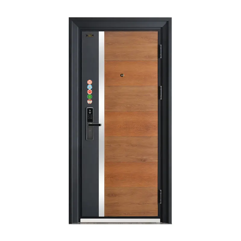 New Design Aluminum Type Steel Security Main Door Design Hotel Office Automatic Lock Main Entrance Door