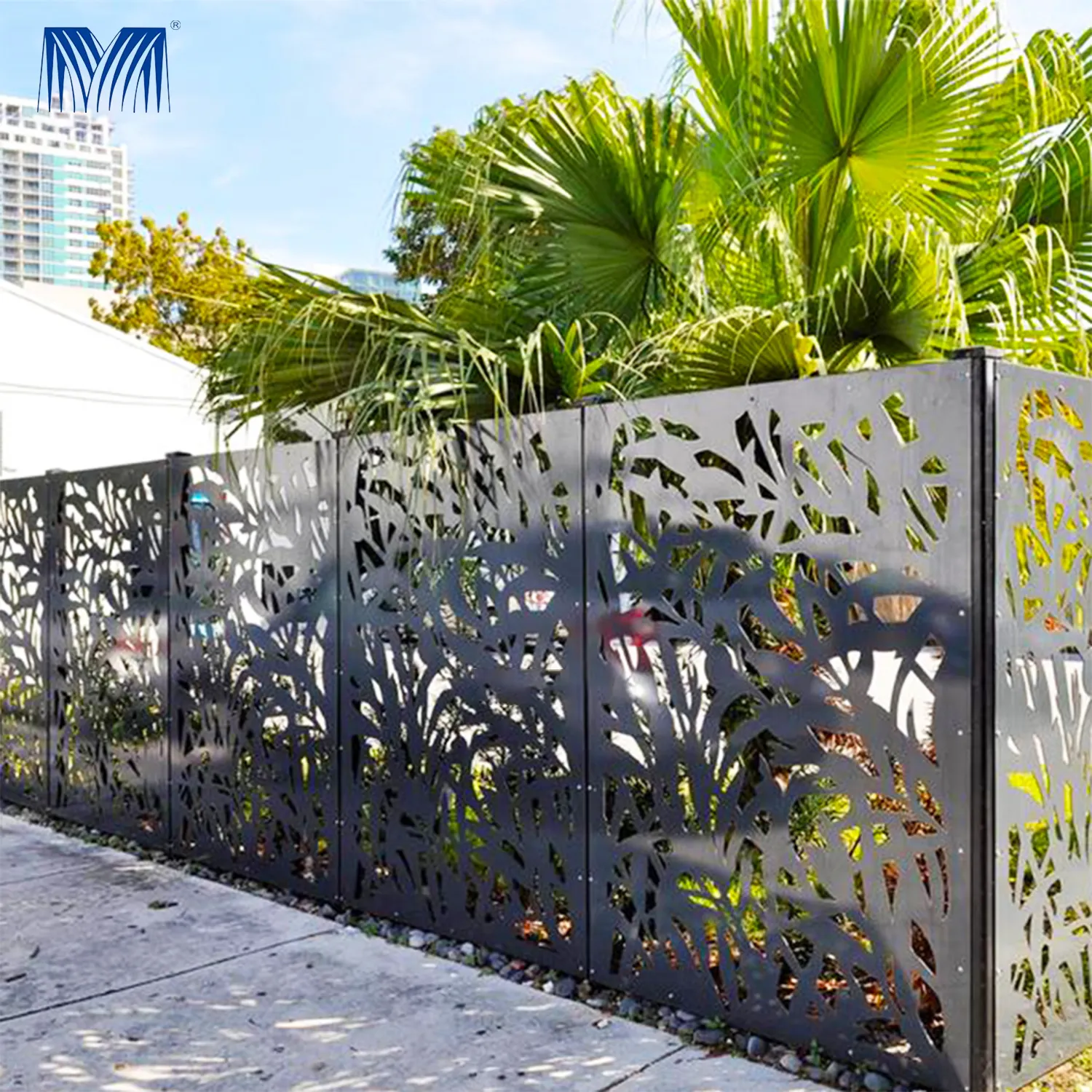 Filets en métal de paysages de noël, rayures de protection discrète, barrière de jardin, panneau moderne en aluminium