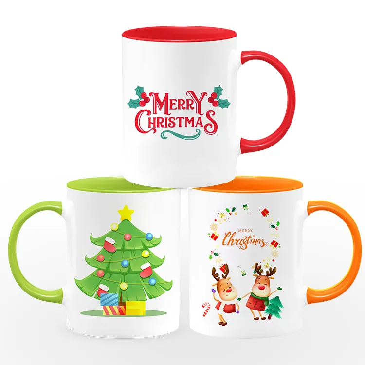 Caneca com tampa de cerâmica tcerâmica, tazas de cerâmica da qualidade superior c-cabo canecas para o dia do natal