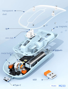 M233 Transparent High Quality Wireless BT <strong>Mouse</strong> Wireless Transparent 2.4g <strong>Mouse</strong>