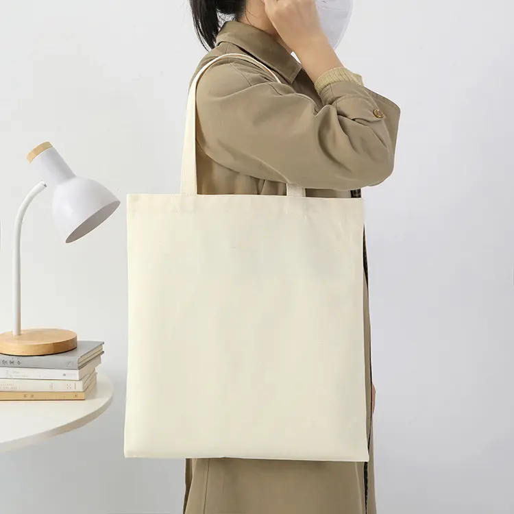 Wholesale Custom Print Logo Cheap Reusable Shopping Bags Plain White Blank Cotton Canvas Tote Bag With Customized