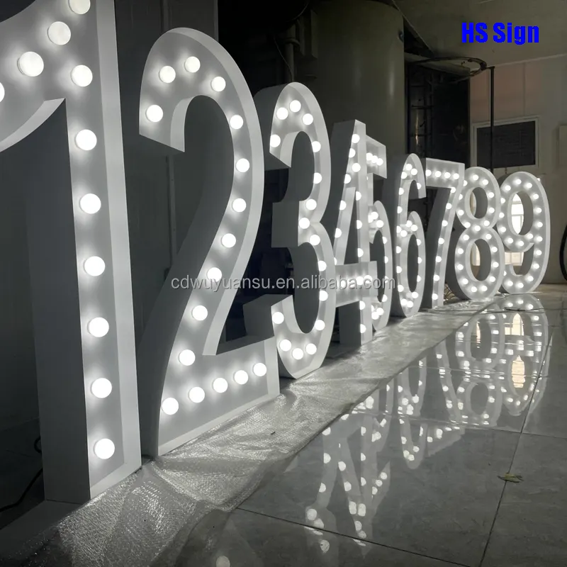 Ongsen-marquesina de acrílico LED para boda, letreros personalizados de 3 pies y 4 pies y 5 pies, con letras