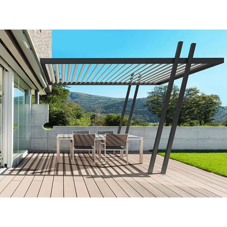 ALUFRONT-Kit de sistema de techo para jardín, pérgola de aluminio impermeable de fábrica, Gazebo al aire libre