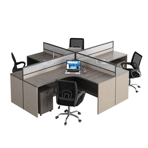 Moderno y sencillo Escritorio de ordenador para empleados y silla Esquina de oficina personal escritorio pantalla tarjeta espacio combinación de muebles de oficina - Product Image 1
