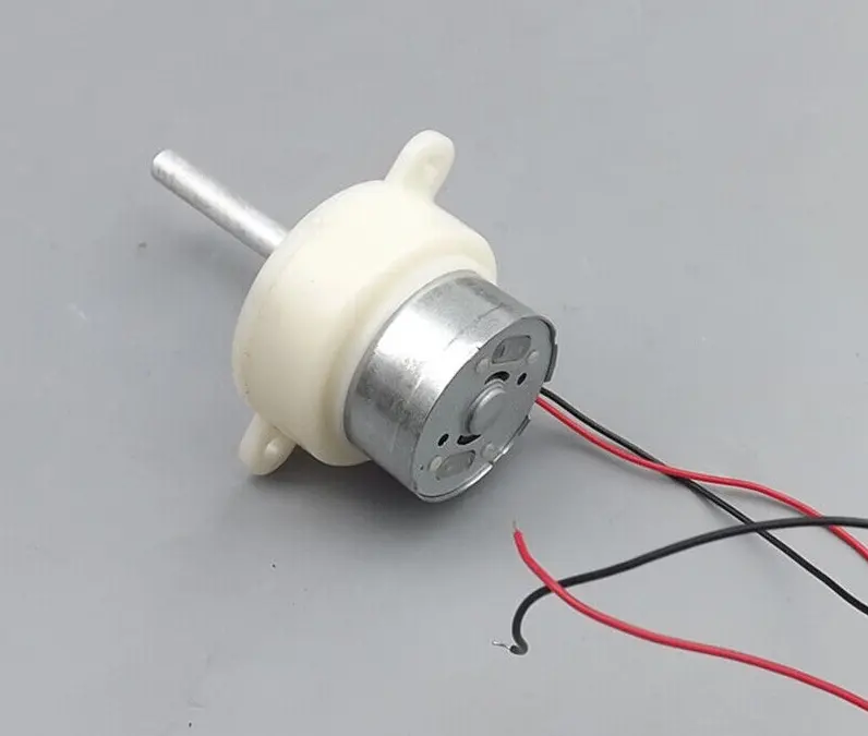 Mini Motor de engranaje serie 300 Dc12v, reductor de velocidad de caja de cambios, Motor de engranaje de velocidad lenta de eje largo