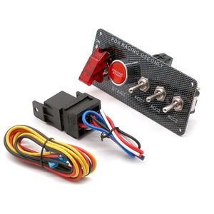 エンジンスタートスタータープッシュボタンレーシングカーイグニッションスイッチパネルLEDトグル - Product Image 1