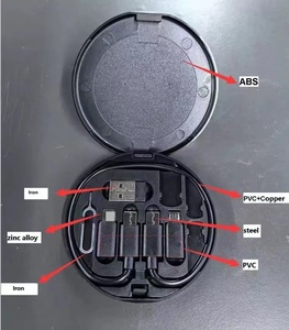USB适配器套件6合1圆形盒多功能Usb充电适配器电缆套件旅行适配器套件旅行用多电缆外壳 - Product Image 3