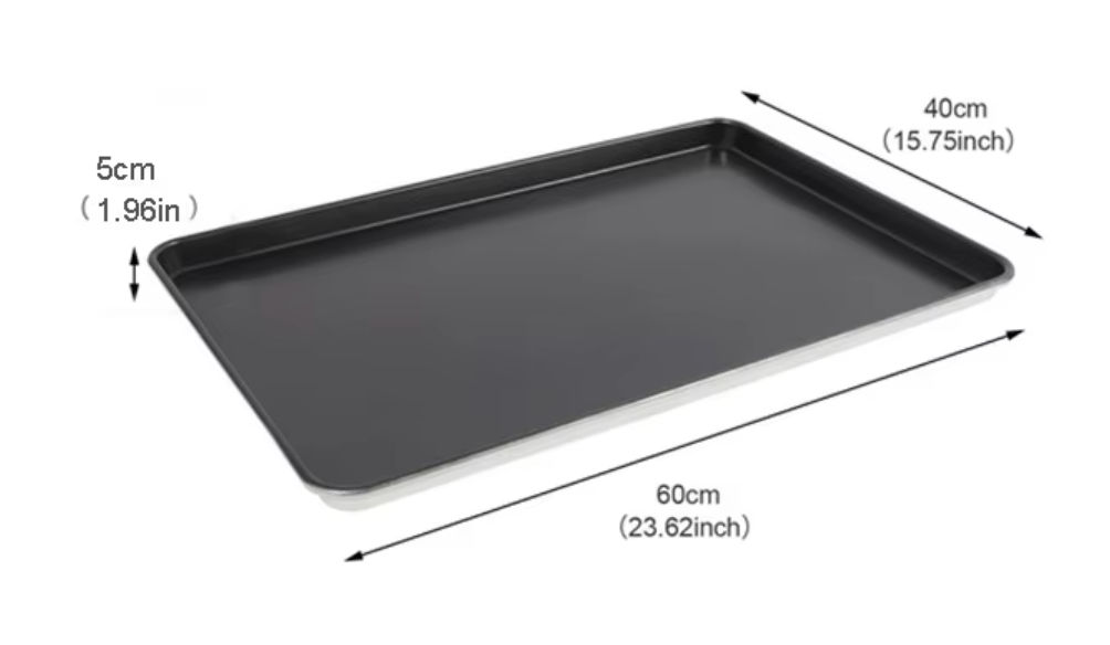 one side Aluminum non-stick coating 60*40*5cm 1.2mm thick 1.9kg
