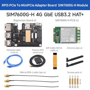 PCIe TO MiniPCIe 4G Gigabit Ethernet RJ45 USB 3.2 Gen1 HAT für Raspberry Pi 5, optionale SIM7600G-H / EG25-G - Product Image 5