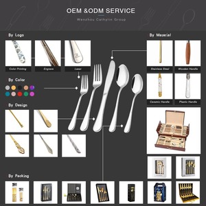 不同手柄设计4PCS餐具玫瑰金餐具婚庆酒店不锈钢餐具套装 - Product Image 5