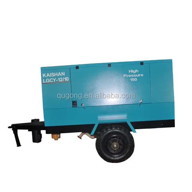 Kaishan LGCY-12/10 429cfm 10Bar Raffreddamento Ad Aria Mobile Due Ruote Diesel Guidato Vite Compressore D'aria Della Macchina Per Mining Drill