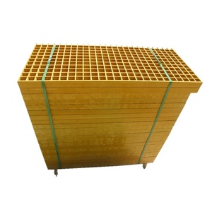 玻璃钢格栅板1-1/2英寸厚，带1-1/2英寸方网地漏格栅集水槽玻璃钢树脂模制格栅 - Product Image 6
