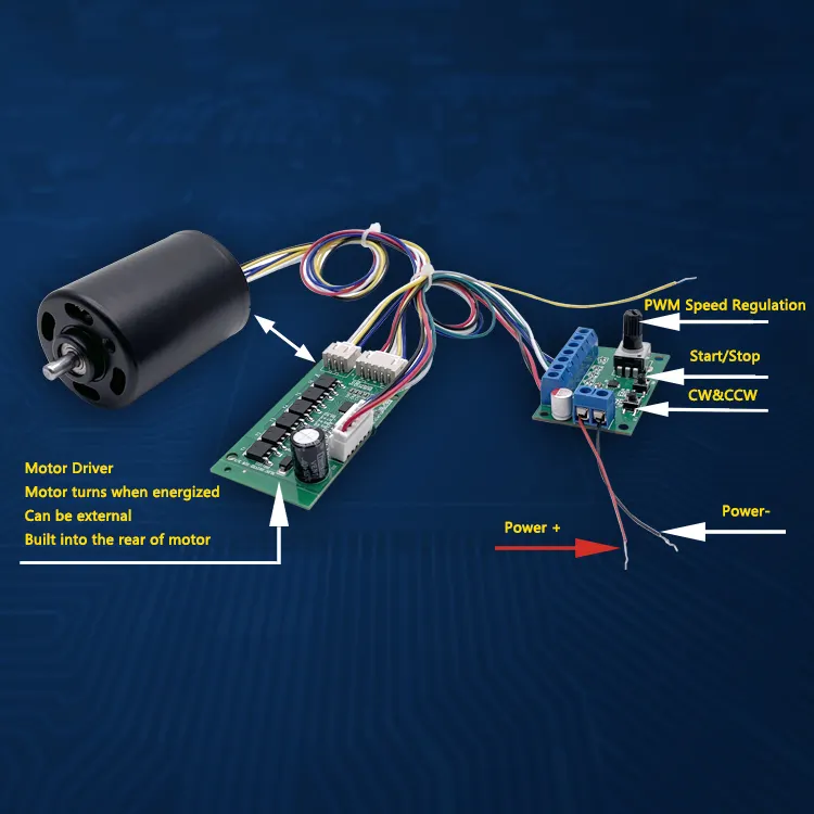 Motore elettrico senza spazzole 24v dc ad alta efficienza a basso rumore 12v 5000rpm BLDC4260