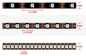 แถบไฟ LED WS2815พิกเซล12V WS2812B WS2813ที่อัปเดตสามารถระบุที่อยู่ได้แบบ Dual-Breakpoint Resume 30/60/144 LED/m - Product Image 4