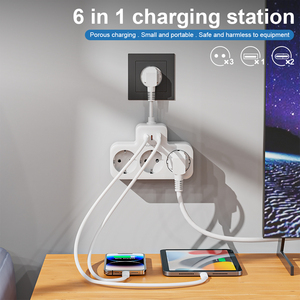 PUJIMAX Regleta de alimentación multifuncional 6 en 1 Tomas de corriente múltiples Regleta de alimentación Toma de extensión inteligente con puerto de carga USB - Product Image 2