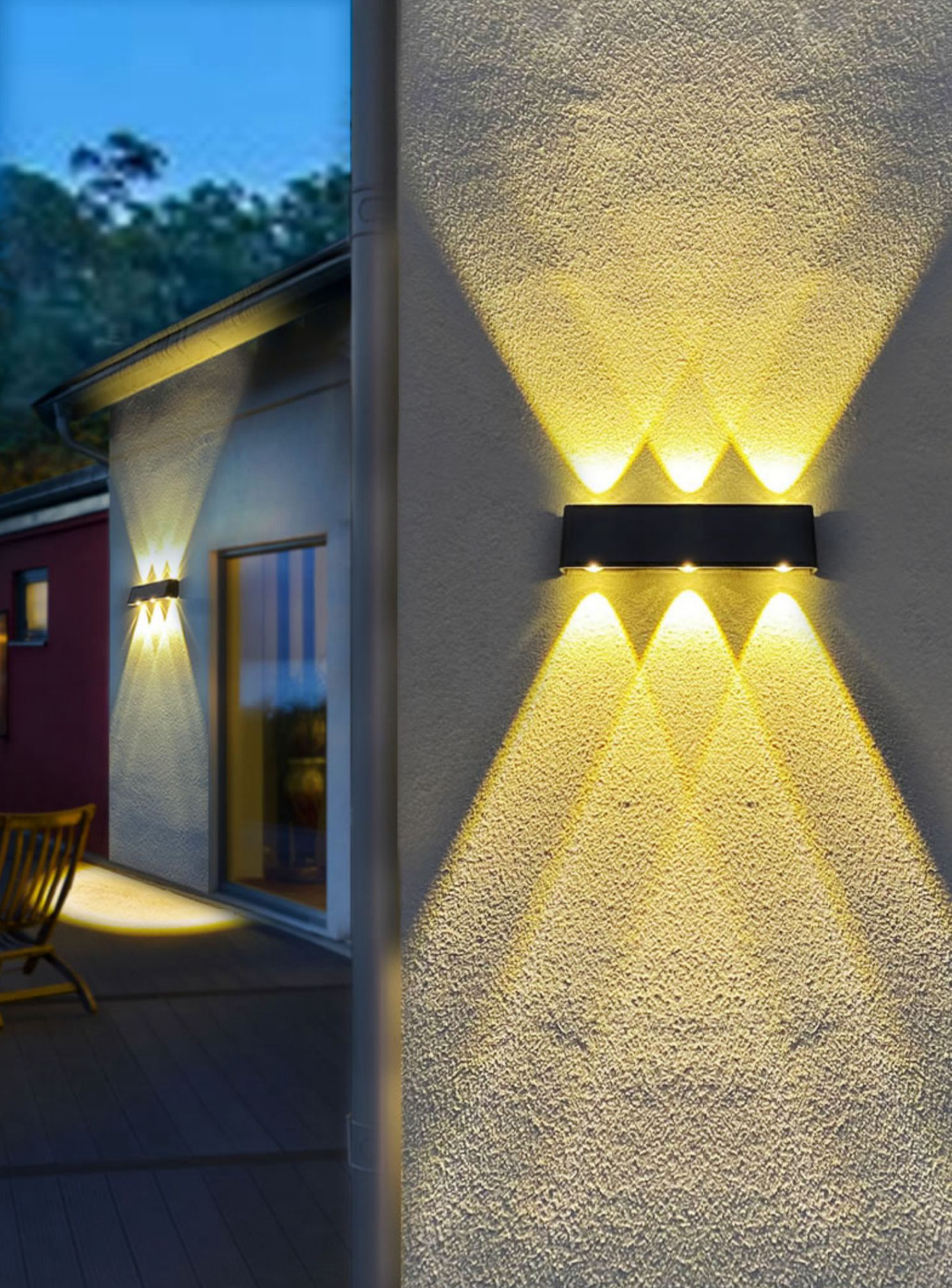 New outdoor waterproof solar light home garden villa exterior wall spotlight super bright wall light decorative light wall washe