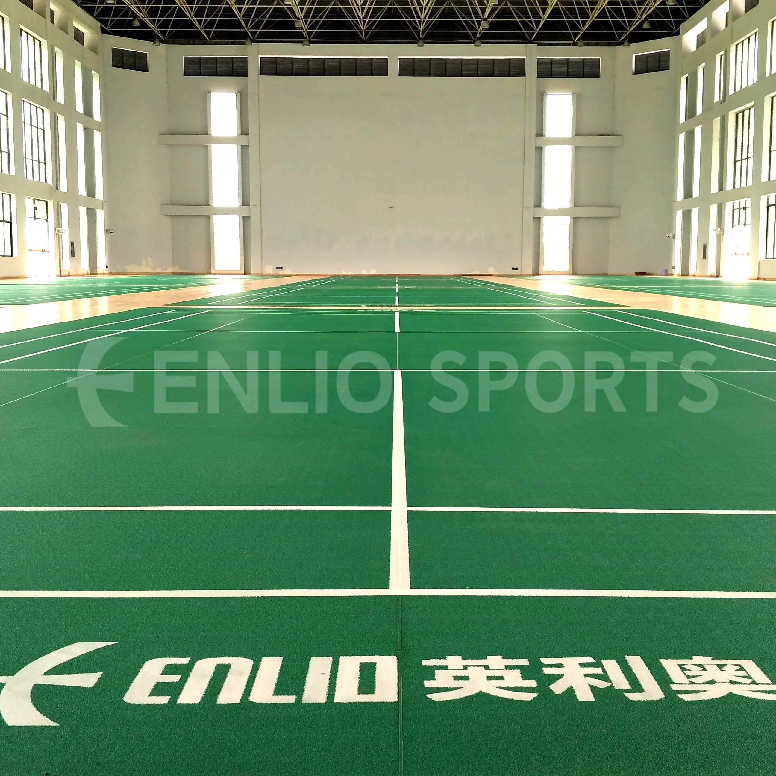 Enlio Pvc Material Badminton Sport Badminton Court Flooring Used Volleyball Sport Court Tiles For Indoor Basketball Sport Carpet